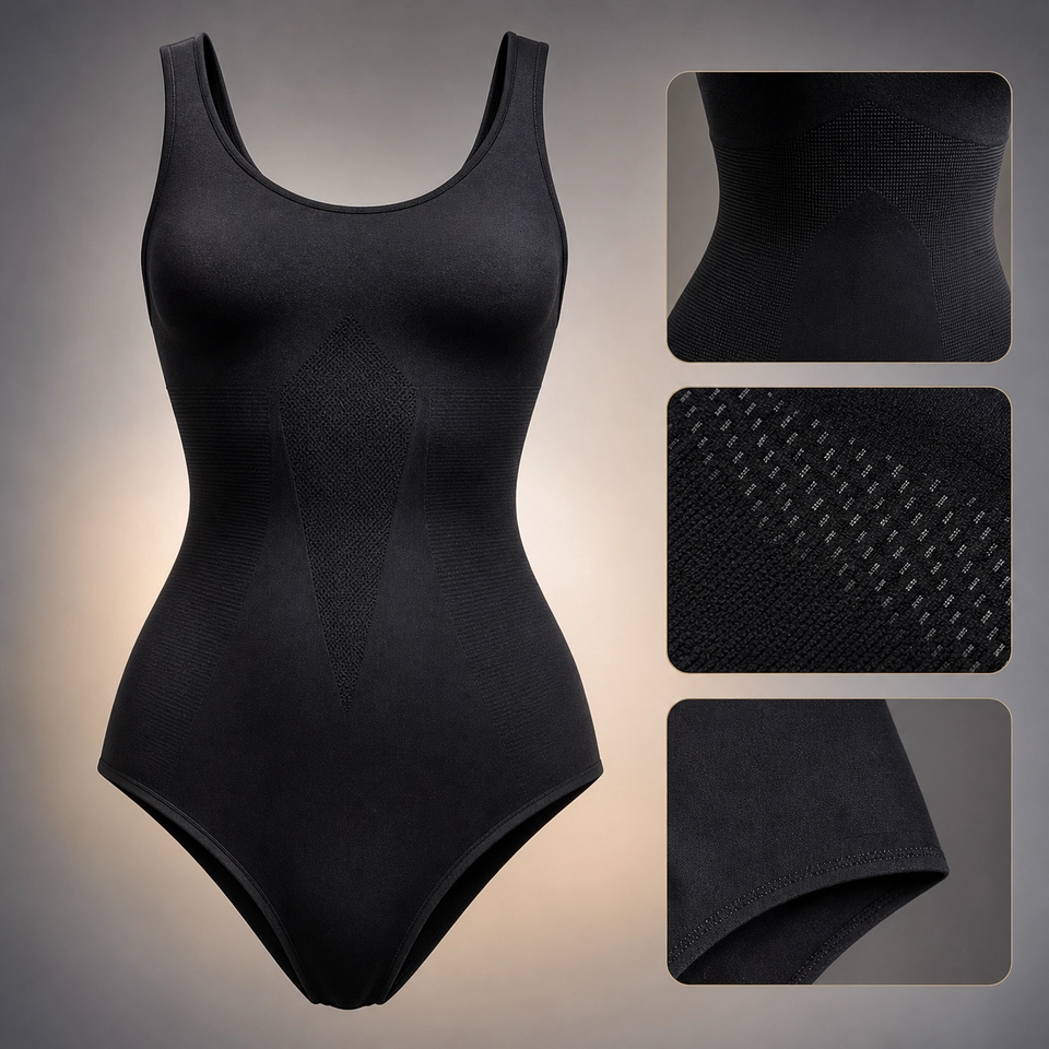Pack de 2 Moldeadores Corporales Negros M - 1 Body Reductor Beige XL y 1 Faja Culotte Beige