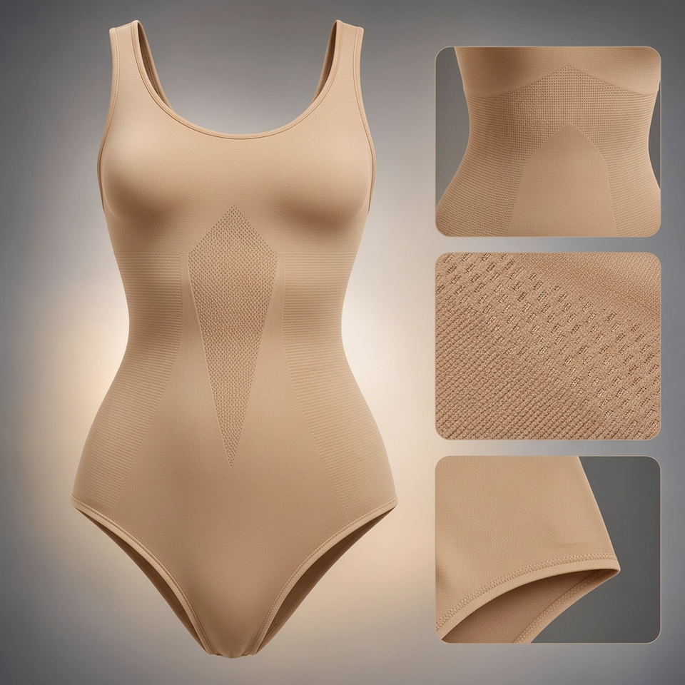 Pack de 2 Moldeadores Corporales Negros M - 1 Body Reductor Beige XL y 1 Faja Culotte Beige